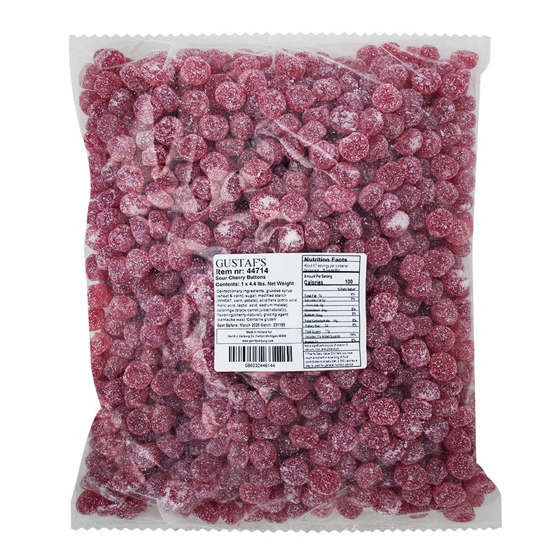 Gustaf’s Sour Cherry Buttons – 2kg