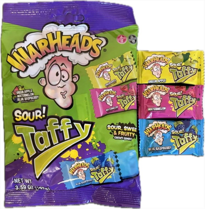 Warheads Sour! Taffy 3.59oz – 12ct