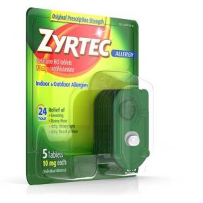 Zyrtec 10 Milligram 24 Hour Hives Relief, 5 Count (9-4 Pack)