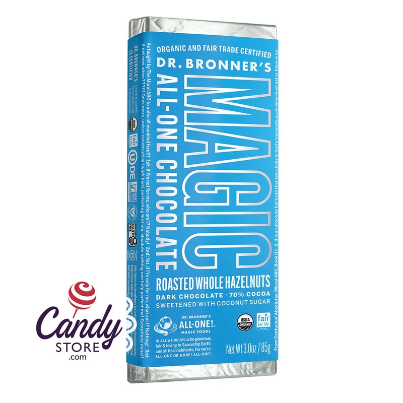 Dr. Bronner’s Roasted Whole Hazelnuts 3oz Bar – 108ct
