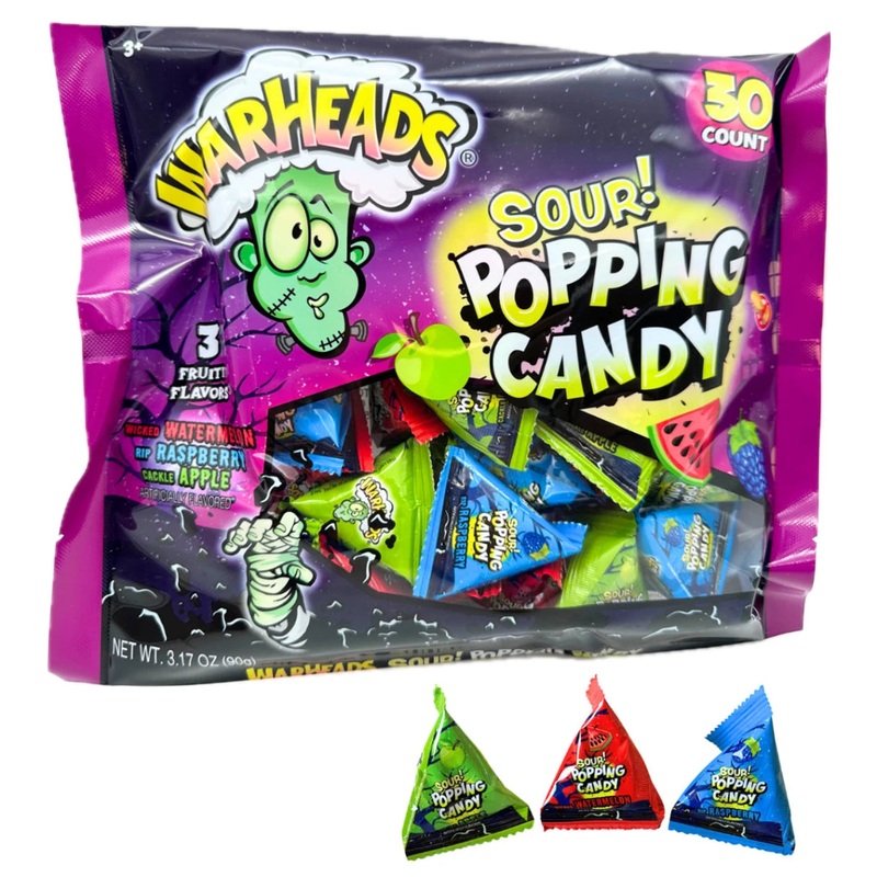 Warheads Sour Popping Candy 3.17oz – 12ct