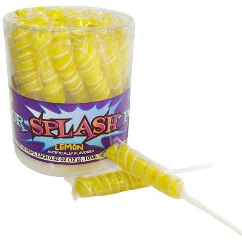 Albert’s Splash Lemon Swirl Lollipops .42oz –  30ct
