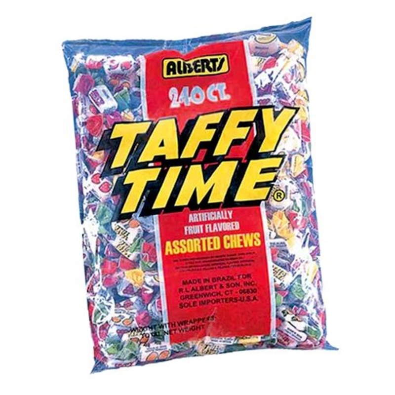 Taffy Time Assorted Chews Candy – 240 Piece Bag