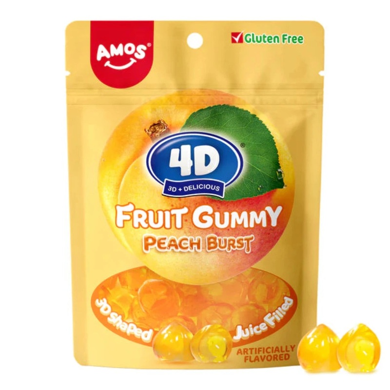 Amos 4D Fruit Gummy Peach Burst 6oz – 12ct