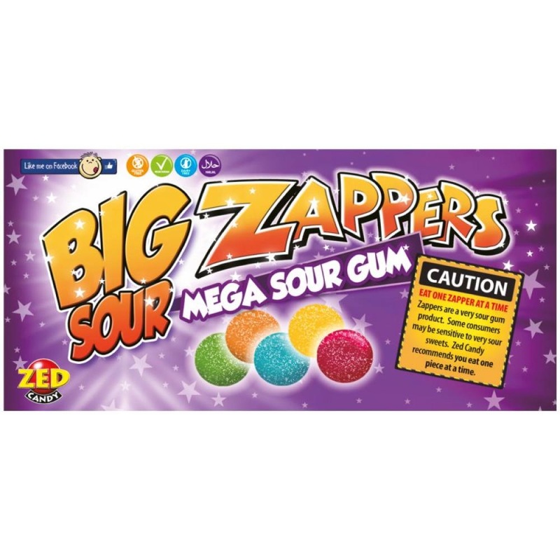 Zed Candy Big Sour Zappers – Mega Sour Bubble Gum Pack
