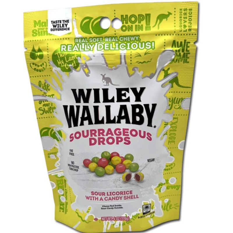 Wiley Wallaby Sourrageous Licorice Drops  6oz – 10ct