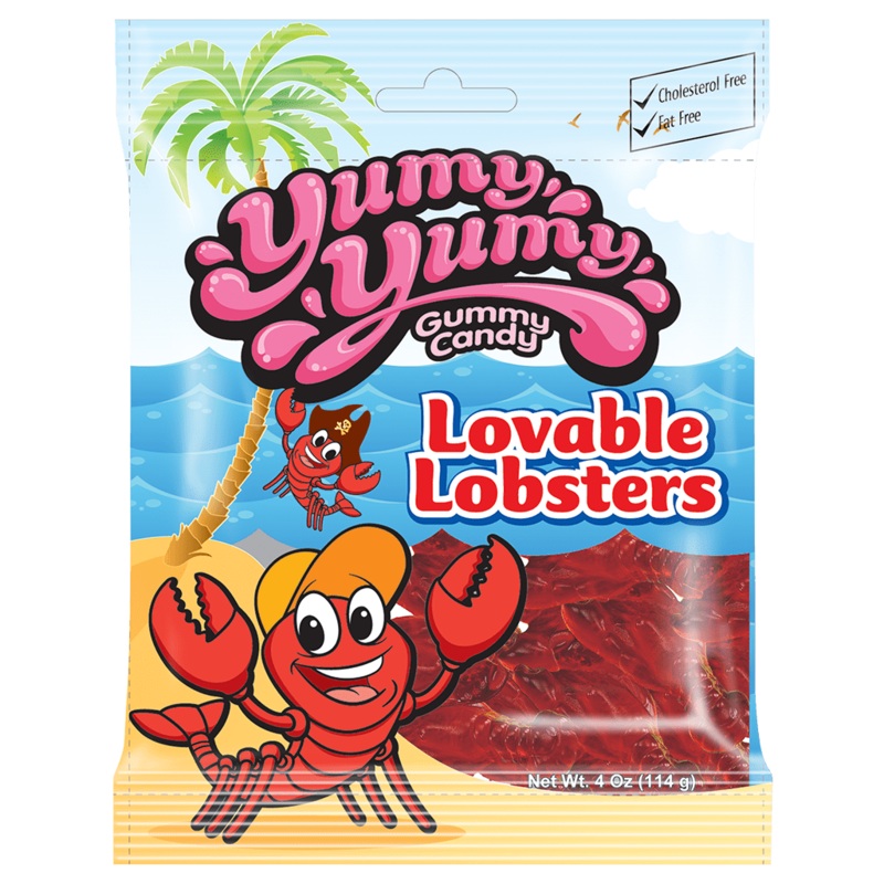 Yumy Yumy Lovable Lobsters Gummy Candy – 4-oz. Bag 4oz. Bag