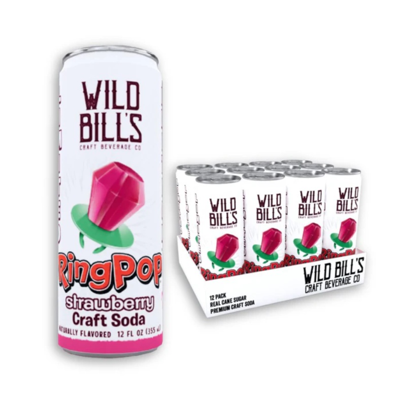Wild Bill’s Craft Beverage Co. Ring Pop Strawberry Soda 12oz – 12ct