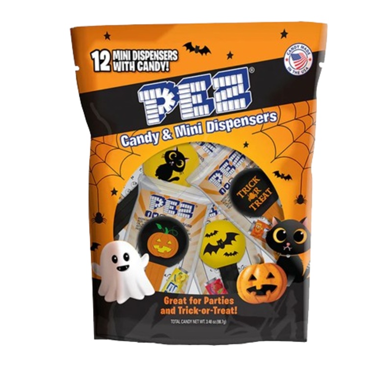 PEZ Candy & Mini Halloween Dispensers Party Bag – Bag of 12