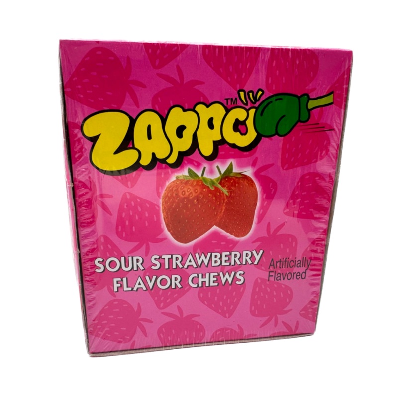 Zappo Sour Strawberry Chews 1oz – 30ct