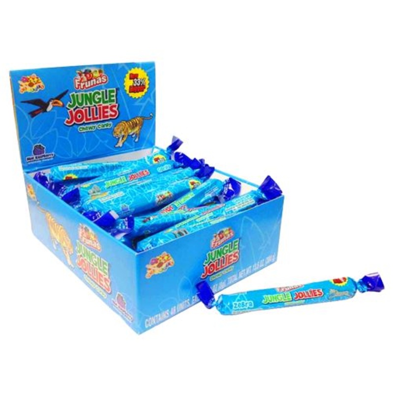 Jungle Jollies Blue Raspberry Chewy Candy – 48 Piece Box