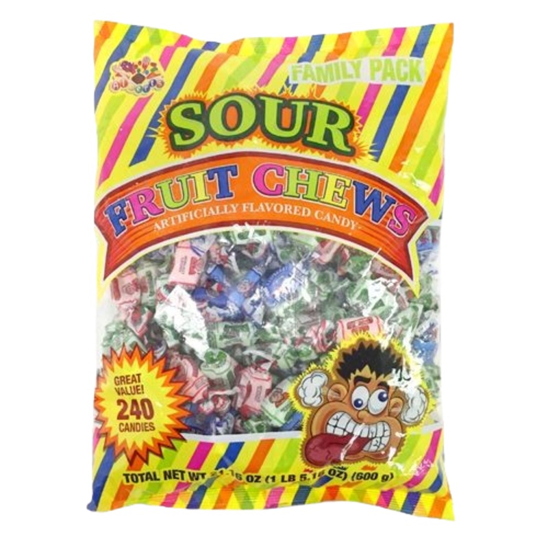 Albert’s Sour Fruit Chews – Bag of 240