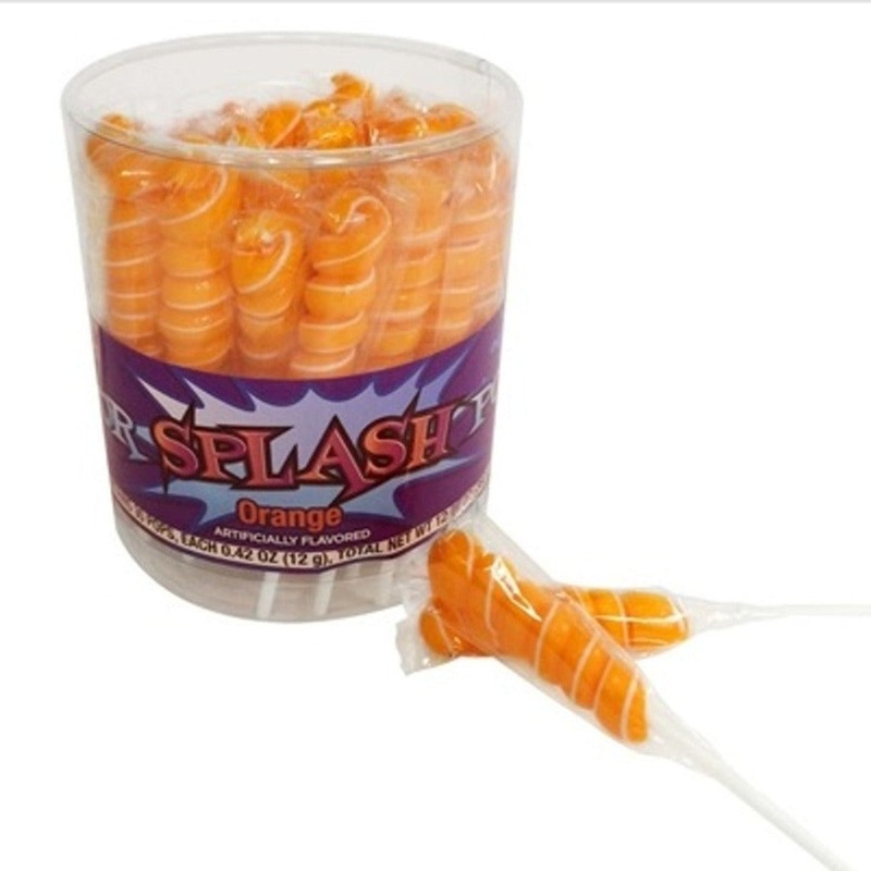 Albert’s Splash Orange Swirl Lollipops .42oz –  30ct