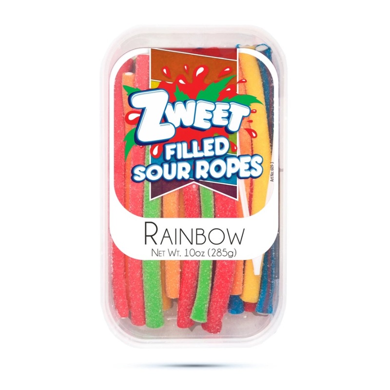 Zweet Filled Sour Ropes 10 oz. Tub Rainbow
