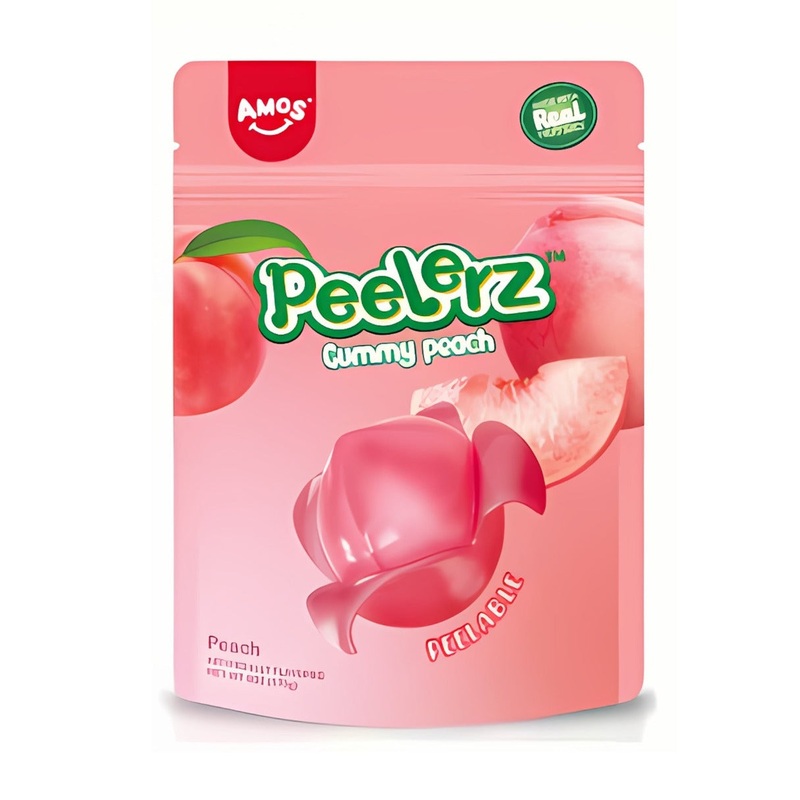Amos Peelerz Gummy Peach 6oz – 12ct