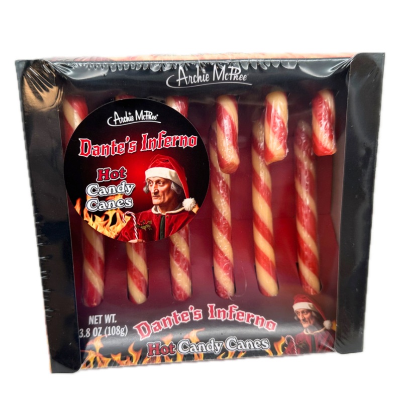 Archie McPhee Dante’s Inferno Hot Candy Canes 3.8oz – 12ct