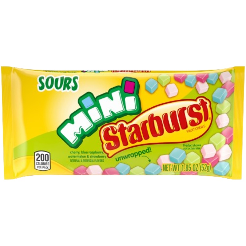 Starburst Sours Unwrapped Minis Fruit Chews – 1.85-oz. Bag 1 Pouch