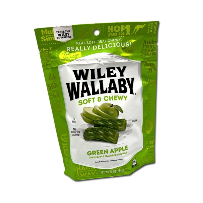 Wiley Wallaby Soft & Chewy Green Apple Licorice  10oz – 10ct