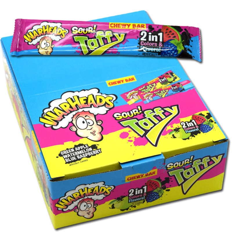Warheads Sour Taffy 2 in 1 Chewy Bar 1.5 oz. 1 Bar