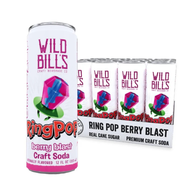 Wild Bill’s Craft Beverage Co. Ring Pop Berry Blast Soda 12oz – 12ct