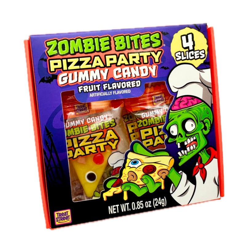 Zombie Bites Pizza Party Gummy Candy – 4pc / 8ct