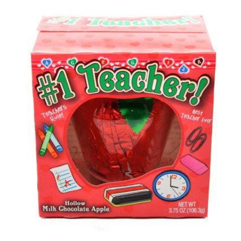 #1 Teacher Hollow Milk Chocolate Apple