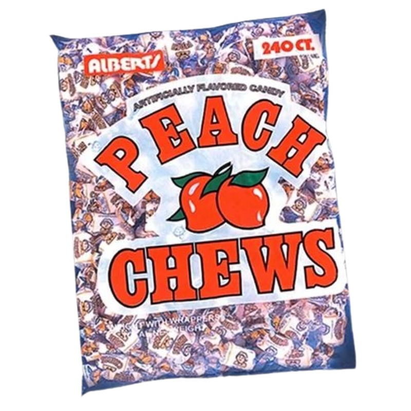 Albert’s Peach Chews Candy – 240 Piece Bag