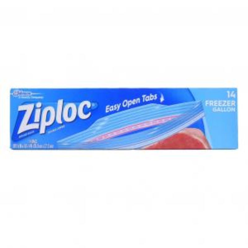 Ziploc Easy Open Tabs Gallon Size Freezer Bag, 14 count per pack – 12 per case.