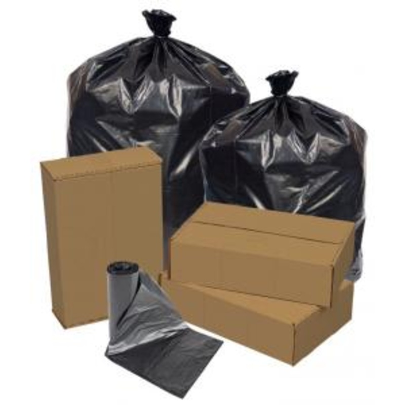 10 pack: Pitt Plastics Black Star Perforated Roll Can Liner, 60