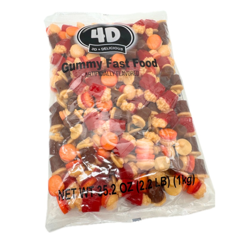 Amos 4D Gummy Fast Food 2.2lbs – 3ct